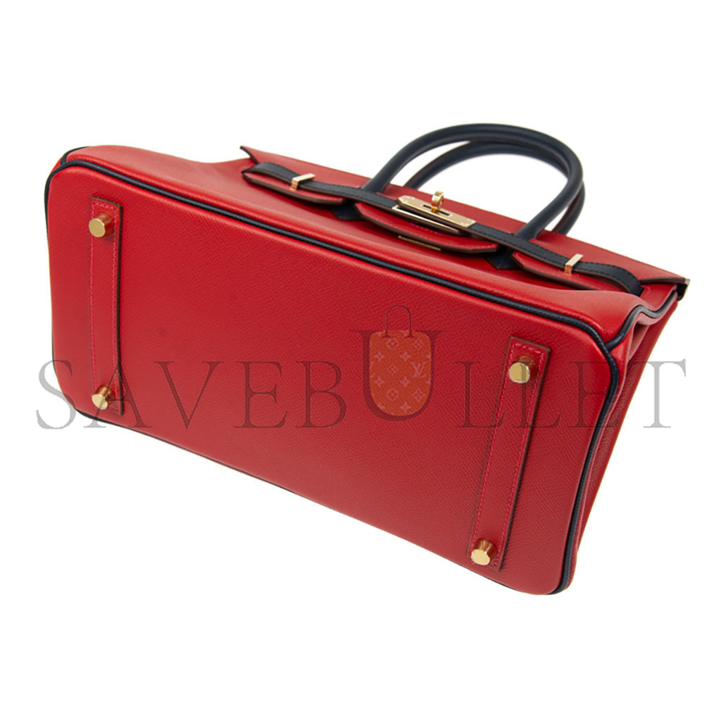 H**mes master birkin 30 epsom flag red with black and gold buckle bk30q576epcz (30*23*15cm)